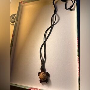 Native American wood burned earring and necklace set